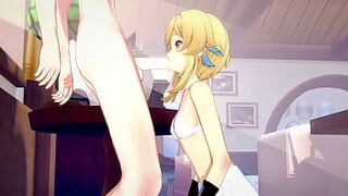 Genshin Influence Anime porn - Lumine suck off and torn up by Razor - Chinese Japanese manga anime game porno
