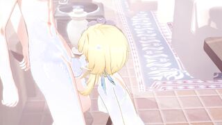 Genshin Influence Anime porn - Lumine suck off and torn up by Razor - Chinese Japanese manga anime game porno
