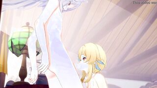 Genshin Influence Anime porn - Lumine suck off and torn up by Razor - Chinese Japanese manga anime game porno
