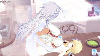 Genshin Influence Anime porn - Lumine suck off and torn up by Razor - Chinese Japanese manga anime game porno