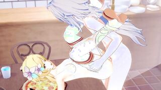 Genshin Influence Anime porn - Lumine suck off and torn up by Razor - Chinese Japanese manga anime game porno