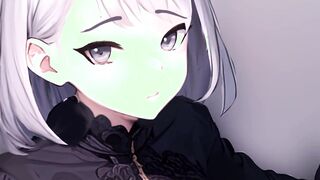 Anime lady tugging off a ample pink cigar in point of view