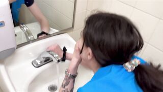 Getting pummeled in the family douche at work