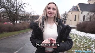 Public Agent Married ash-blonde honey has fuck-fest with a stranger with a gigantic humungous spear