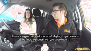 Faux Driving College - Pipe starved big-chested dark-haired requests spunk-pump in her moist vag