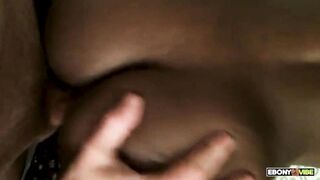 I'm shooting a dark-hued lady slipping on my jizz-shotgun with a selfie stick