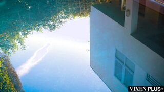 Brandi asks if he minds if she sunbathes bare, she knows it won't be lengthy before he will be loving the glance.