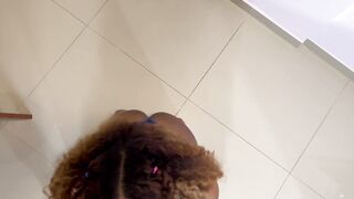 My neighbor comes for milk and I leave it all on her face