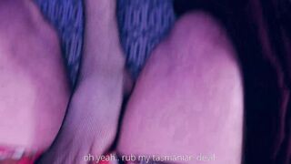 Pallid flesh PUNK WOMAN caught finger-tickling herself