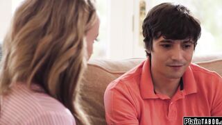 Ginormous jugs stepmom Pristine Brim needs her stepson to get a job but he wants something in come back.The chesty cougar agrees to penetrate him if he will get a job