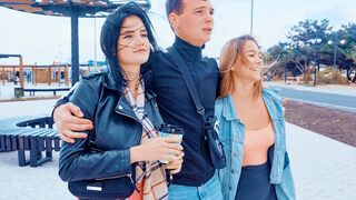 Twink loves 2 bi-curious lovelies