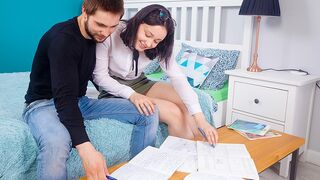 Mates jizz on their assignments