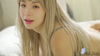 Giant knockers Asian damsel Lina is groaning while getting nailed rock-hard.