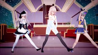 Honkai starlet ride Clara&March 7th&Silverwolf anime porn mmd